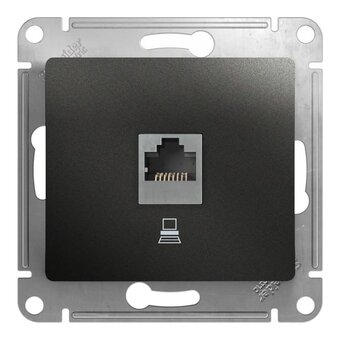  Розетка компьютерная Systeme electric Glossa GSL000781K RJ45 категория 5E антрацит в рамку 