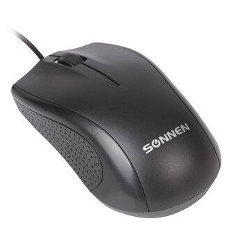  Мышь проводная SONNEN М-201 (512631) черная 