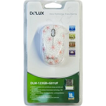  Мышь Delux DLM-123GB mini Laser розовый 