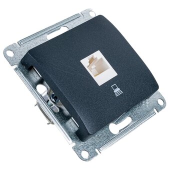  Розетка компьютерная Systeme electric Glossa GSL000781K RJ45 категория 5E антрацит в рамку 