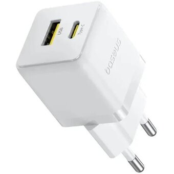  СЗУ BASEUS P10111608213-01 Palm Fast Charger C+U 20W EU With Baseus Mini White Cable USB-C to USB-C 60W (20v/3A) 1m Moon White 