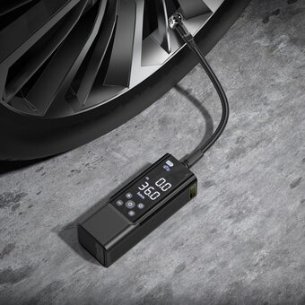  Компрессор автомобильный портативный HOCO ZP7 Maddy 5000mAh черный 