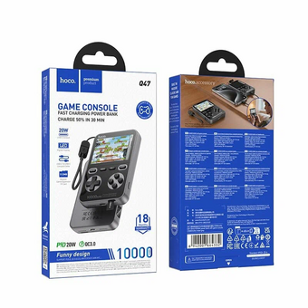  Аккумулятор внешний резервный HOCO Q47 Shine PD20W power bank with game console 10000mAh серый 