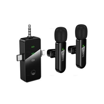  Микрофон HOCO L20C Fair dual-mic wireless microphon iP/Type-C/3.5 черный 