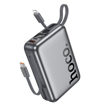  Внешний аккумулятор HOCO Q39 Eminente 22.5W+PD20WC Power bank with cable20000mAh Metal grey 