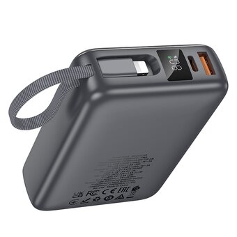  Внешний аккумулятор HOCO Q39 Eminente 22.5W+PD20WC Power bank with cable20000mAh Metal grey 