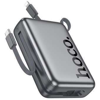  Внешний аккумулятор HOCO Q39 Eminente 22.5W+PD20WC Power bank with cable20000mAh Metal grey 