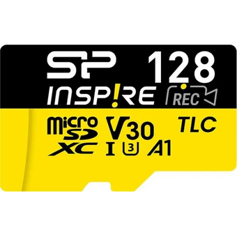  Карта памяти Silicon Power Inspire SP128GBSTXLA2V1NSP UHS-I U3 microSDXC 128ГБ, 170МБ/с, Class 10 с адаптером 