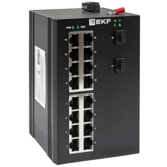  Коммутатор промышленный EKF TSX-U-2GX/SFP-16GT неуправляемый U-2GX/SFP-16GT TSX 