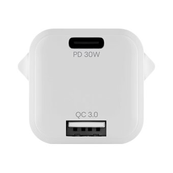  Зарядное устройство uBear WC13WHPD30QC18-AC Pulse Dual GaN белый 