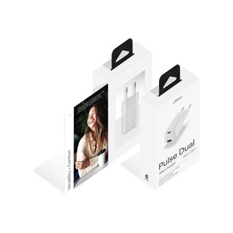  Зарядное устройство uBear WC13WHPD30QC18-AC Pulse Dual GaN белый 