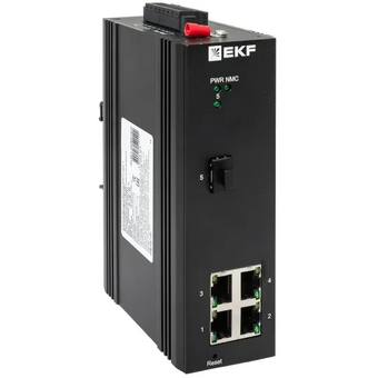  Коммутатор промышленный управляемый EKF TSX-ML2-1GX/SFP-4GTP уровня L2 ML2-1GX/SFP-4GTP 1 порт 1000Base-X SFP 4 порта 10/100/1000Base-T(X) RJ45 c PoE 