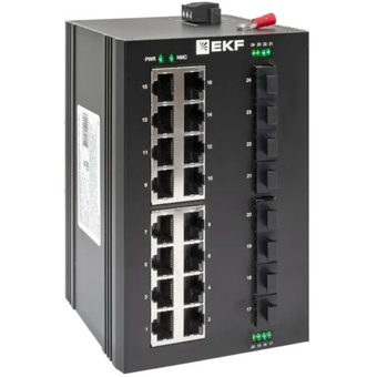  Коммутатор промышленный неуправляемый EKF TSX-U-8GX/SFP-16GT U-8GX/SFP-16GT 8 портов 1000Base-X SFP 16 портов 10/100/1000Base-T(X) RJ45 