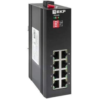  Коммутатор промышленный неуправляемый EKF TSX-U-8GT U-8GT 8 портов 10/100/1000Base-T(X) RJ45 монтаж на DIN-рейку TSX 