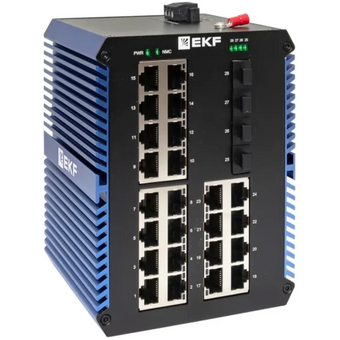  Коммутатор промышленный неуправляемый EKF TSX-U-4GX/SFP-24GTP U-4GX/SFP-24GTP 4 порта 1000Base-X SFP 24 порта 10/100/1000Base-T(X) RJ45 c PoE 