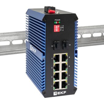  Коммутатор промышленный неуправляемый EKF TSX-U-2GX/SFP-8GTP U-2GX/SFP-8GTP 2 порта 1000Base-X SFP 8 портов 10/100/1000Base-T(X) RJ45 c PoE 