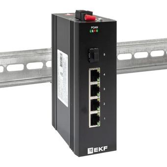  Коммутатор промышленный неуправляемый EKF TSX-U-1GX/SFP-4GTP U-1GX/SFP-4GTP 1 порт 1000Base-X SFP 4 порта 10/100/1000Base-T(X) RJ45 c PoE 