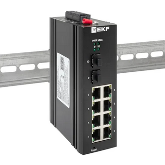  Коммутатор промышленный управляемый EKF TSX-ML2-2GX/SFP-8GT уровня L2 2 порта 1000Base-X SFP 8 портов 10/100/1000Base-T(X) RJ45 монтаж на DIN-рейку 