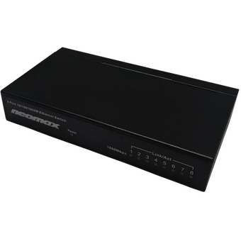  Неуправляемый коммутатор NEOMAX NMS-108P-1000-S, 8 портов 1000 Mbps, металл 