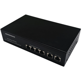 Неуправляемый коммутатор NEOMAX NMS-106PoE-100-S, 6 портов 100 Mbps, 4xPoE+, 110W, металл 