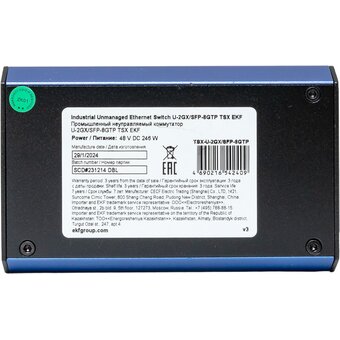  Коммутатор промышленный неуправляемый EKF TSX-U-2GX/SFP-8GTP U-2GX/SFP-8GTP 2 порта 1000Base-X SFP 8 портов 10/100/1000Base-T(X) RJ45 c PoE 