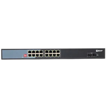  Коммутатор промышленный неуправляемый EKF TSX-U-2GX/SFP-16GTP-R U-2GX/SFP-16GTP-R 2 порта 1000Base-X SFP 16 портов 10/100/1000Base-T(X) RJ45 c PoE 