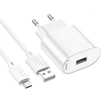  Зарядное устройство Hoco C109A (10.5W) Fighter single port Charger (EU) White 