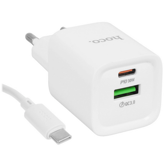  Зарядное устройство Hoco C149A Charm PD30W+QC3.0 charger (EU) (white) 