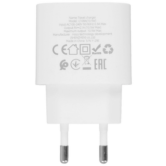  Зарядное устройство Hoco C109A (10.5W) Fighter single port Charger (EU) White 