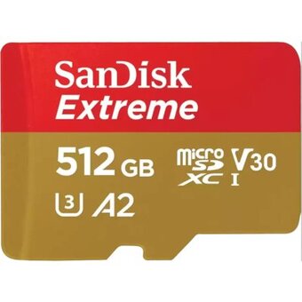  Карта памяти SanDisk SDSQXAV-512G-IN6MS microSD 512GB microSDXC UHS-I A2 V30 U3 Extreme 190MB/s 