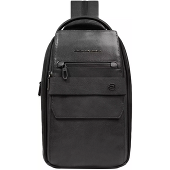 Рюкзак слинг Piquadro Solm CA7028S141/N черный натуральная кожа 