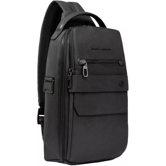  Рюкзак слинг Piquadro Solm CA7028S141/N черный натуральная кожа 