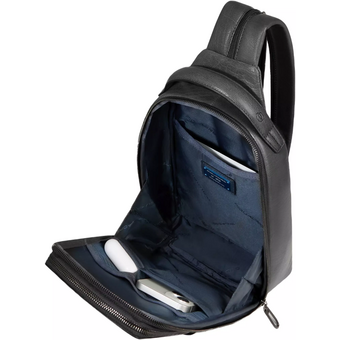  Рюкзак слинг Piquadro Solm CA7028S141/N черный натуральная кожа 