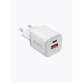  СЗУ Deppa 11475 USB-C+USB-A, PD 3.0, QC 3.0, 33W, GaN, белый 