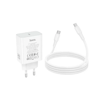  Зарядное устройство HOCO C162A Source single port PD40W Charger set (C to C) EU White 