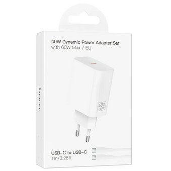  Зарядное устройство HOCO C162A Source single port PD40W Charger set (C to C) EU White 