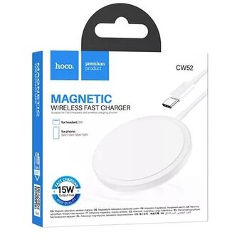  СЗУ HOCO CW52 Enjoy magnetic wireless fast charging White 