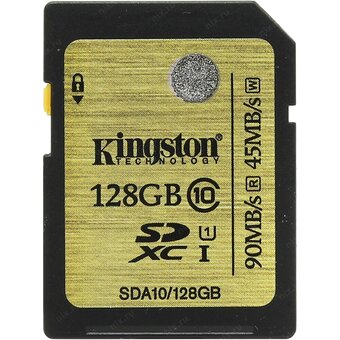  Карта памяти Kingston SDXC 128GB Class 10 UHS-I 60Mb/s (SDA10/128GB) 