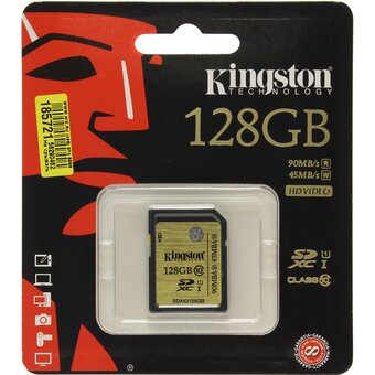  Карта памяти Kingston SDXC 128GB Class 10 UHS-I 60Mb/s (SDA10/128GB) 