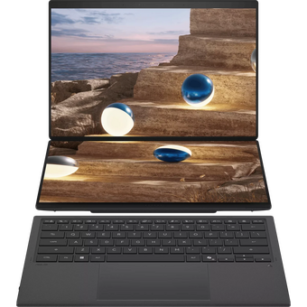  Ноутбук Asus ZenBook Duo UX8407AA-SN279X (90NB16V1-M00F80-Win11Pro) Core Ultra 9 386H 32Gb SSD1Tb Intel Arc 14" OLED Touch 3K (2880x1800) dk.grey 