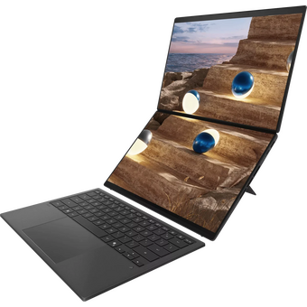  Ноутбук Asus ZenBook Duo UX8407AA-SN279X (90NB16V1-M00F80-Win11Pro) Core Ultra 9 386H 32Gb SSD1Tb Intel Arc 14" OLED Touch 3K (2880x1800) dk.grey 