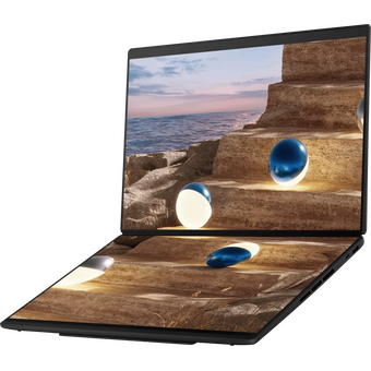  Ноутбук Asus ZenBook Duo UX8407AA-SN279X (90NB16V1-M00F80-Win11Pro) Core Ultra 9 386H 32Gb SSD1Tb Intel Arc 14" OLED Touch 3K (2880x1800) dk.grey 