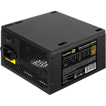  Блок питания ExeGate 500PPH-S-OEM EX280577RUS-OEM-S 500W (ATX, APFC, SC, (80 Plus Bronze), 12cm fan, 24pin, 2x(4+4)pin) 