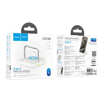  Беспроводное ЗУ HOCO CQ16B Astute 2-in-1 desktop charger молочно-белый 