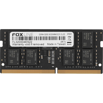  ОЗУ Foxline FL3200D4ES22-32G SODIMM 32GB 3200 DDR4 ECC CL22 (2Gb*8) 