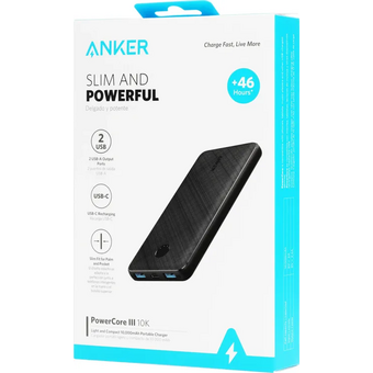  Power Bank ANKER PCore III 10k (A1247G11), 10000мAч черный 