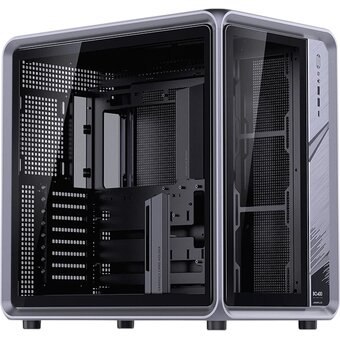  Корпус JONSBO Jonsplus BO400 без БП, боковая панель из закаленного стекла (панорама), mini-ITX, micro-ATX, ATX, серый 