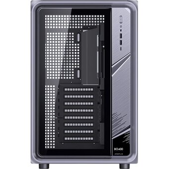  Корпус JONSBO Jonsplus BO400 без БП, боковая панель из закаленного стекла (панорама), mini-ITX, micro-ATX, ATX, серый 