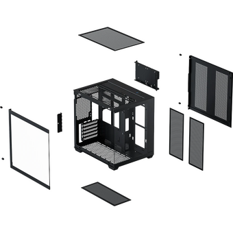  Корпус XASTRA QW400M 5ARGB-FC-C6-AC Black (QW400M-2FA24A-1FC12A-C6-AC) mATX/Aquarium/Screewless/1x120mm+2x240 ARGB PWM FC fans/Argb+PWM HUB 6port 