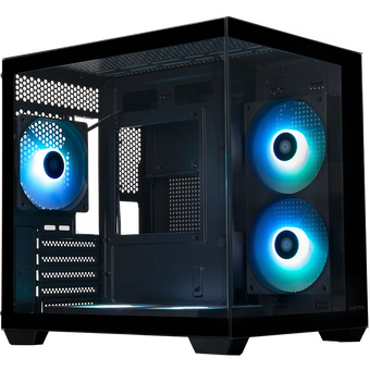  Корпус XASTRA QW400M 5ARGB-FC-C6-AC Black (QW400M-2FA24A-1FC12A-C6-AC) mATX/Aquarium/Screewless/1x120mm+2x240 ARGB PWM FC fans/Argb+PWM HUB 6port 